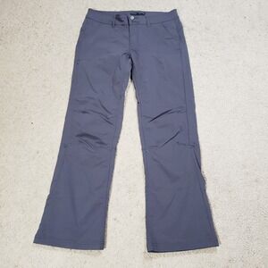 Prana Halle Hiking Pants Women's 6 Gray Low Rise Straight Stretch Roll Up Hem
